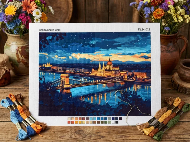 Budapešť v noci - Mostový most