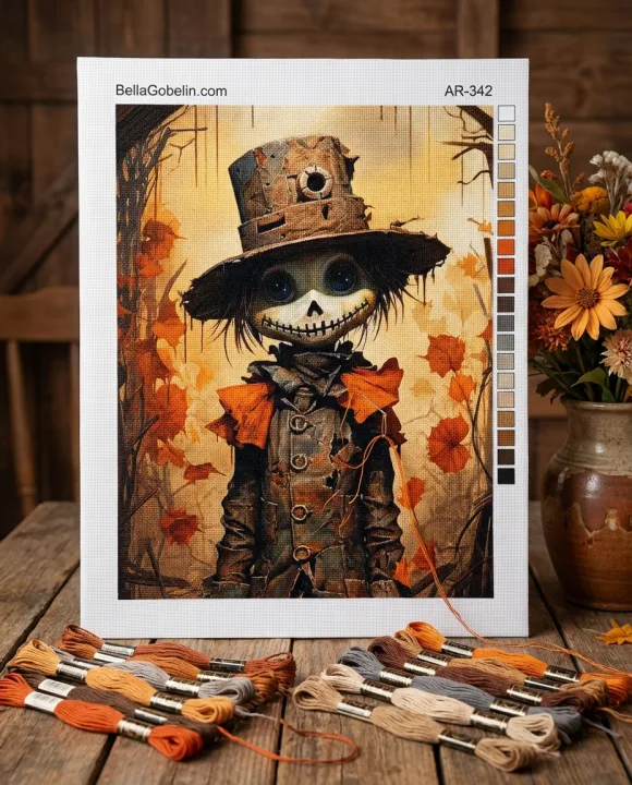 Halloweenska gobelínová výšivka