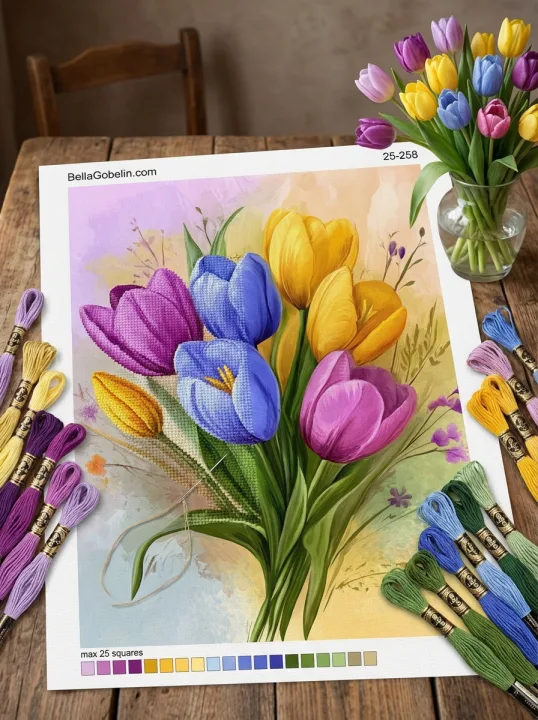 Farebné tulipány – 25-258