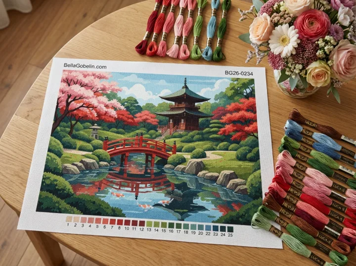 Japonská záhrada most a pagoda
