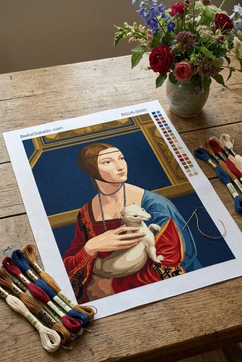 Leonardo da Vinci - replika dámskej postavy s mývalom – BG26-0580