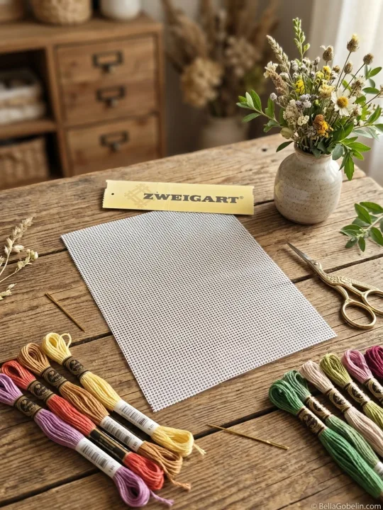 Biela Zweigart Stramin 44/100 (normál kanava) - 15x20 cm