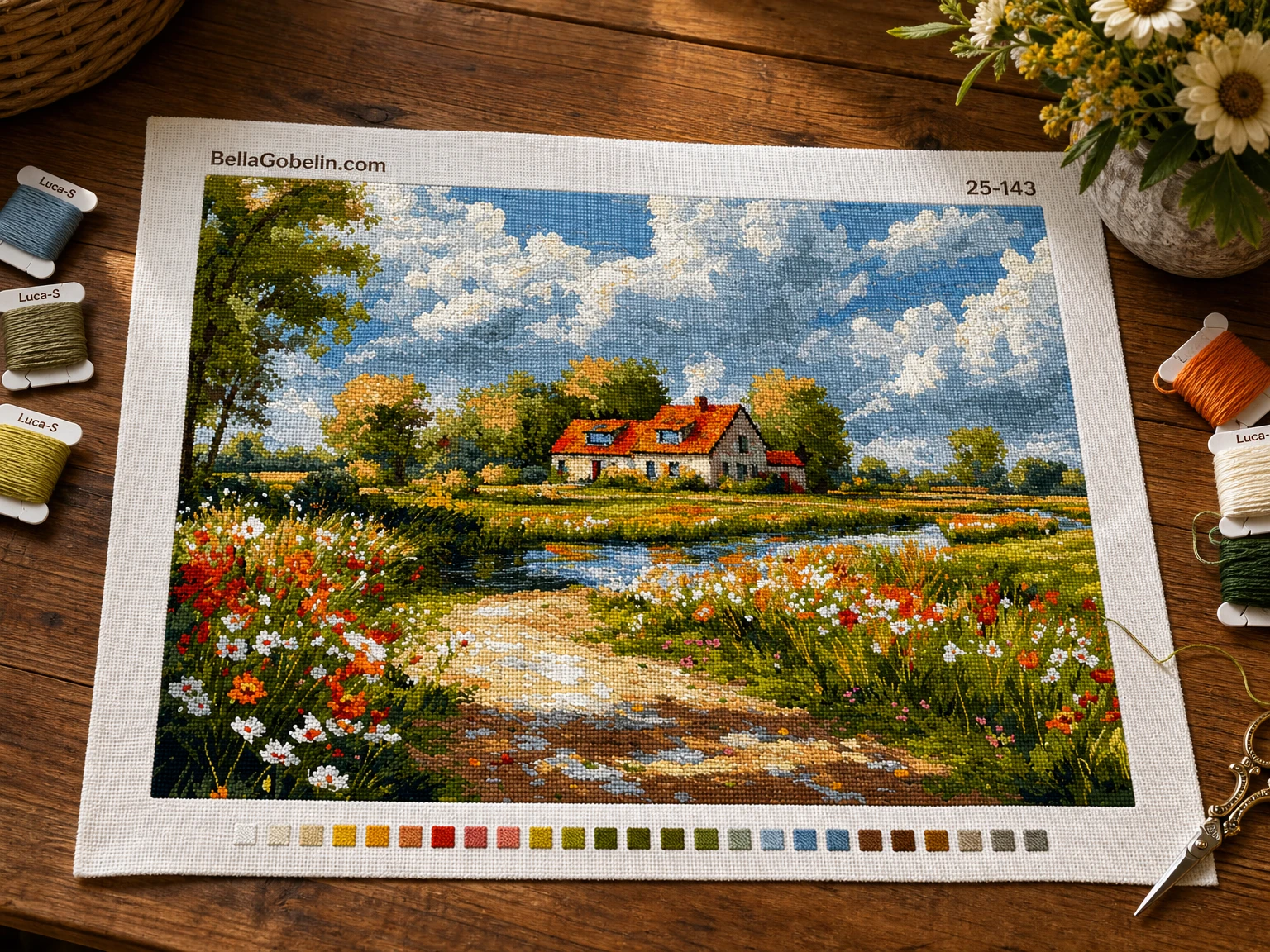 Ilustrácia: Vidiecky krajinný obraz