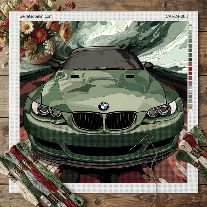 Auto portrét: zelené BMW