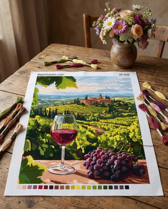 Úžasná krajina v Toskánsku, Chianti, Víno