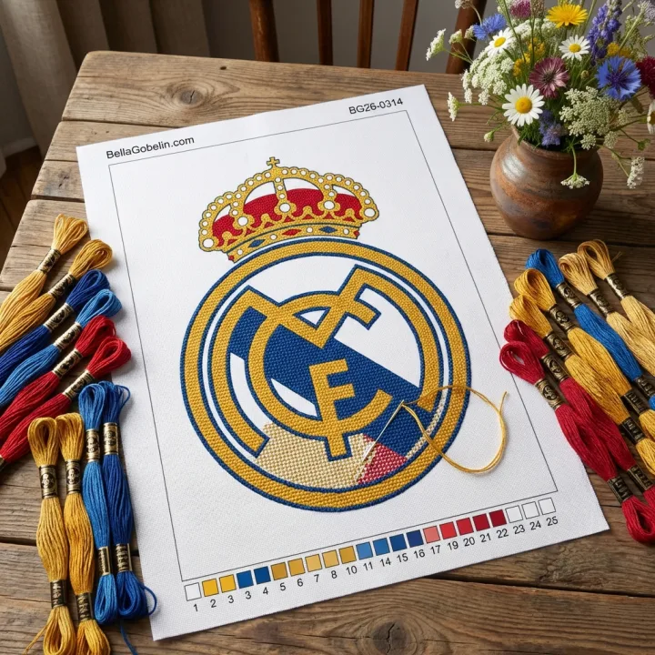 Erb Realu Madrid na bielom pozadí