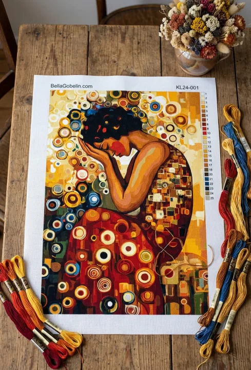 Klimtov štýl: Smútiaca žena