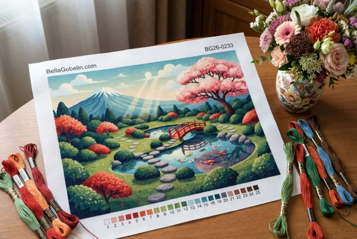Japonská záhrada s kaprami koi