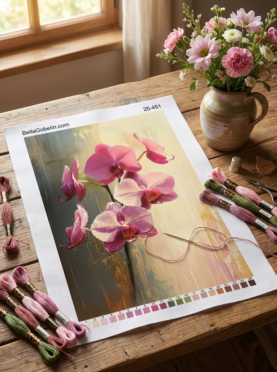 Maľba orchidea