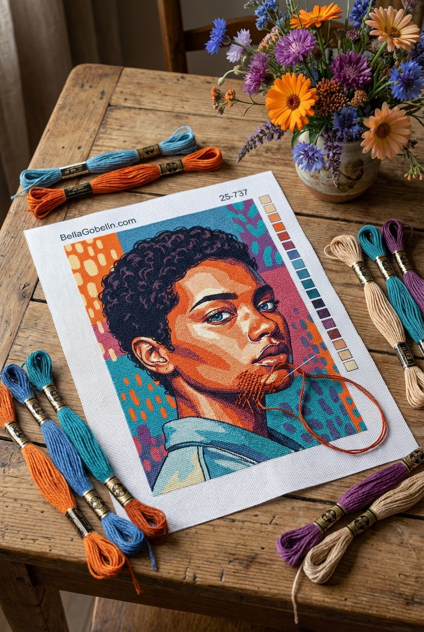 Krásna afro dievča s modrými očami