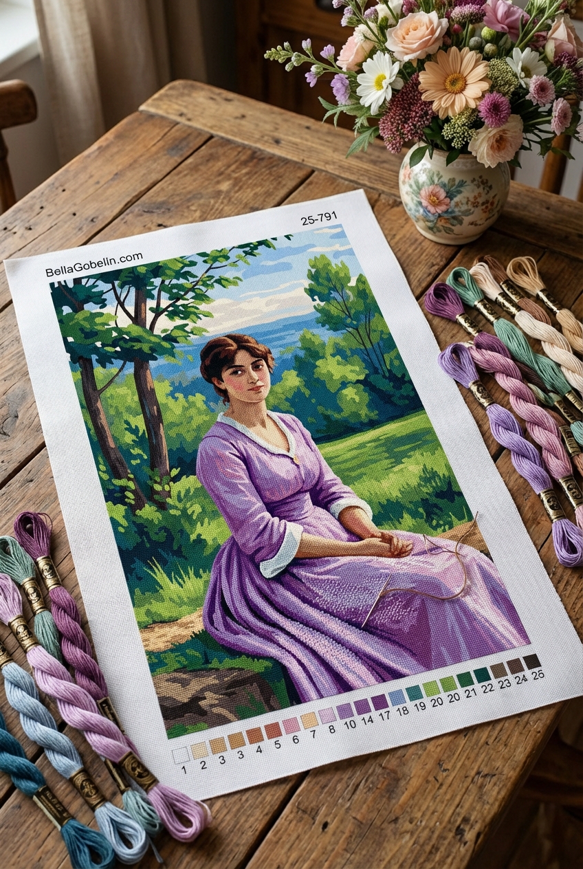 Moderná žena v šatách Lillá – 25-791