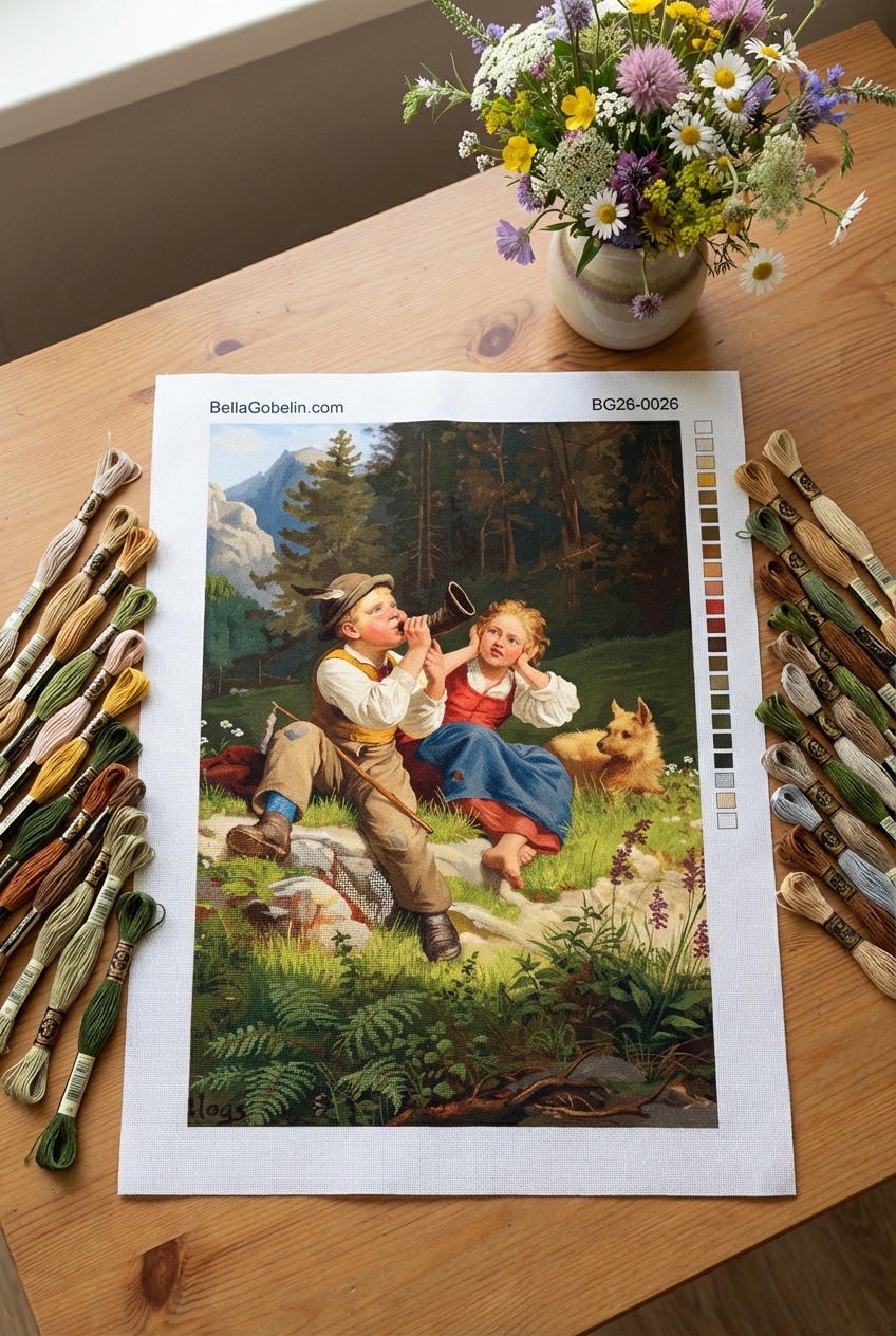 Wilhelm Blass - Replika horskej scény z gobelínu