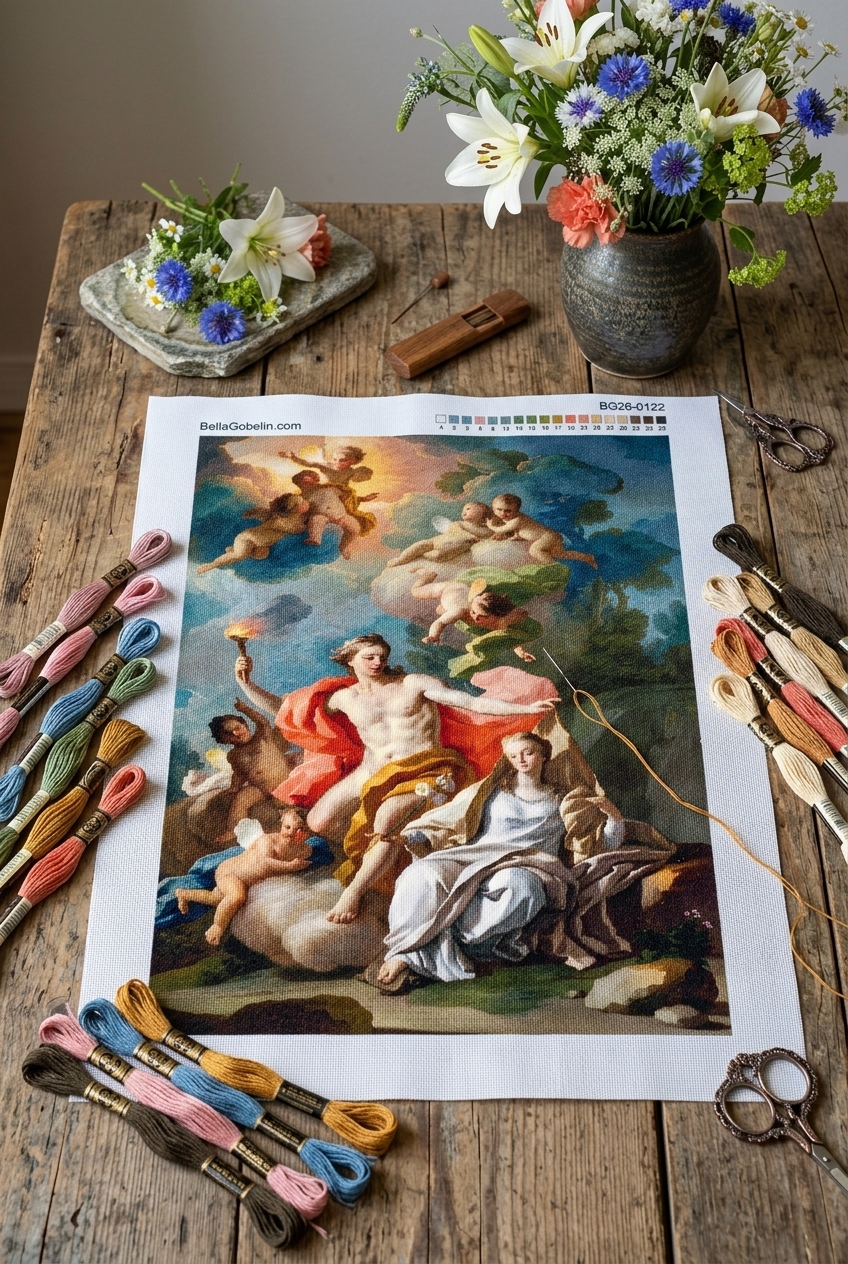 Anton Raphael Mengs - replika Apollón, Mnémosyne a deväť múz
