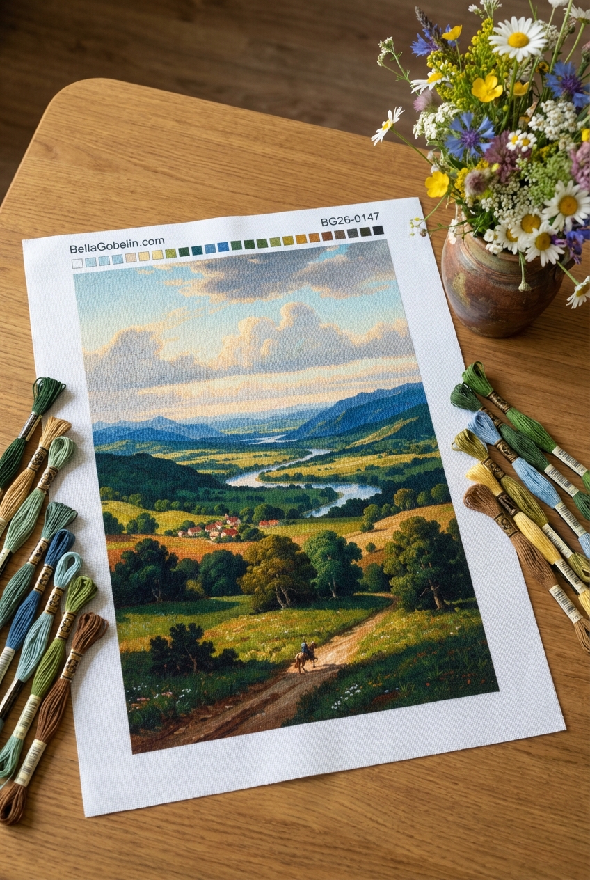 Idylická krajina s riekou