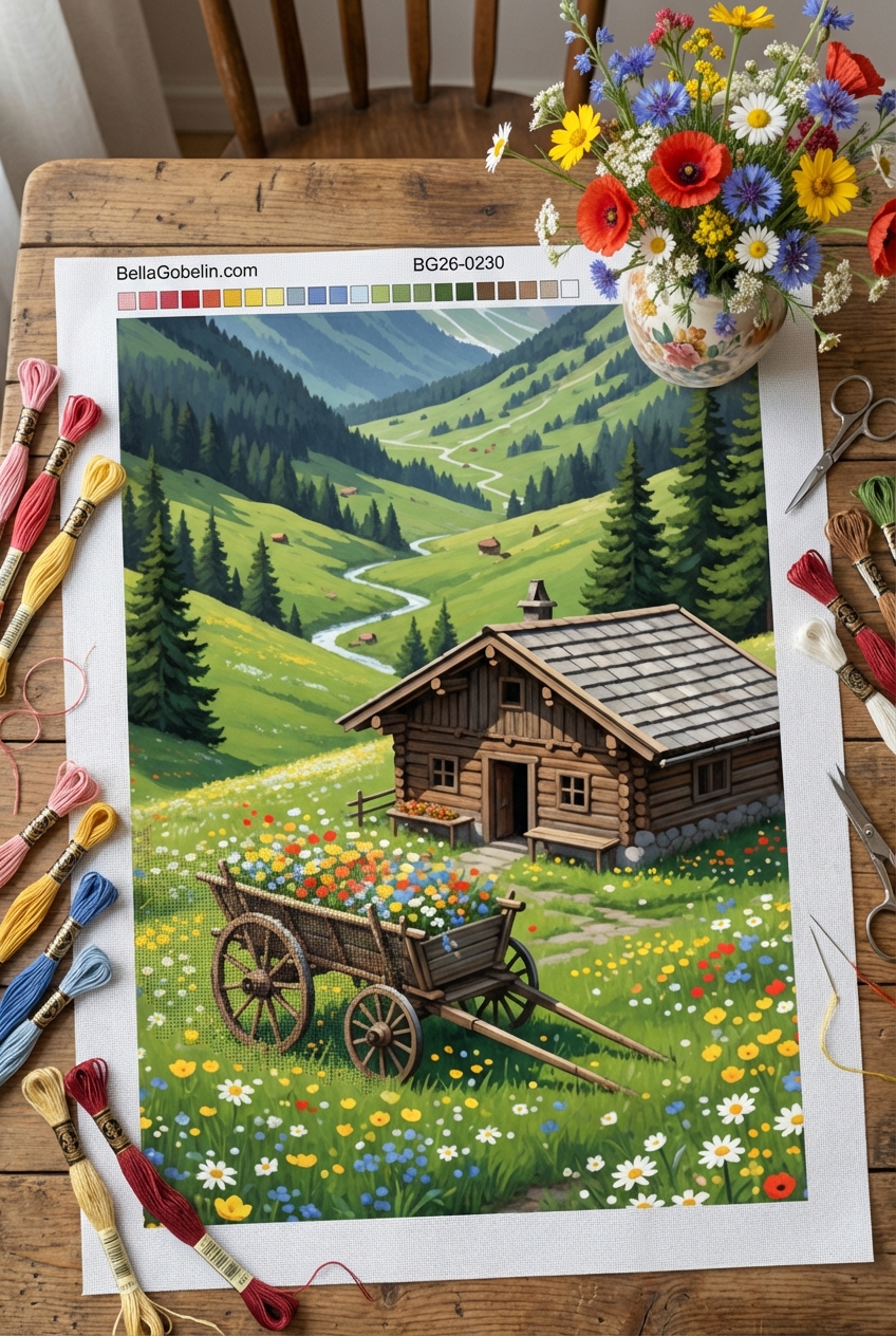 Alpská krajina s kvetinovou lúkou – BG26-0230