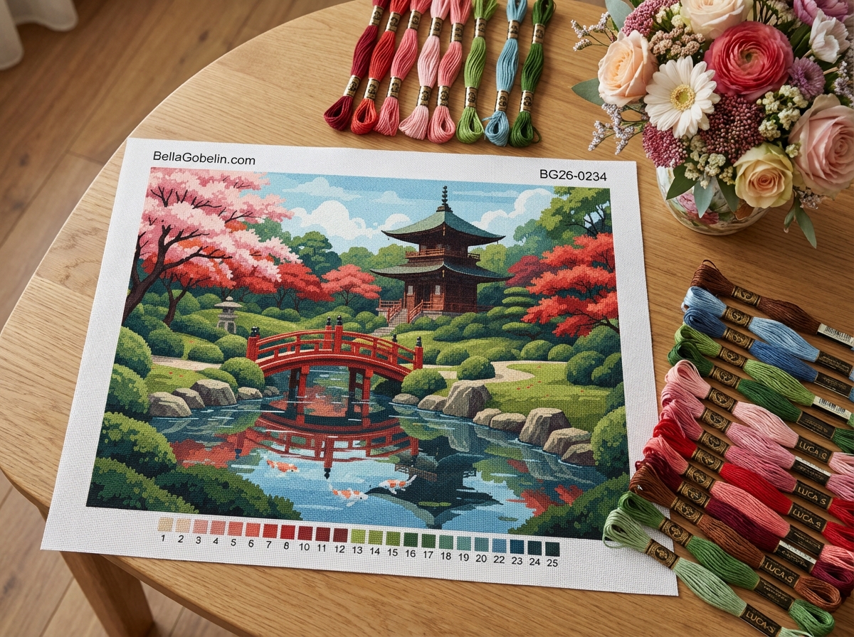 Japonská záhrada most a pagoda