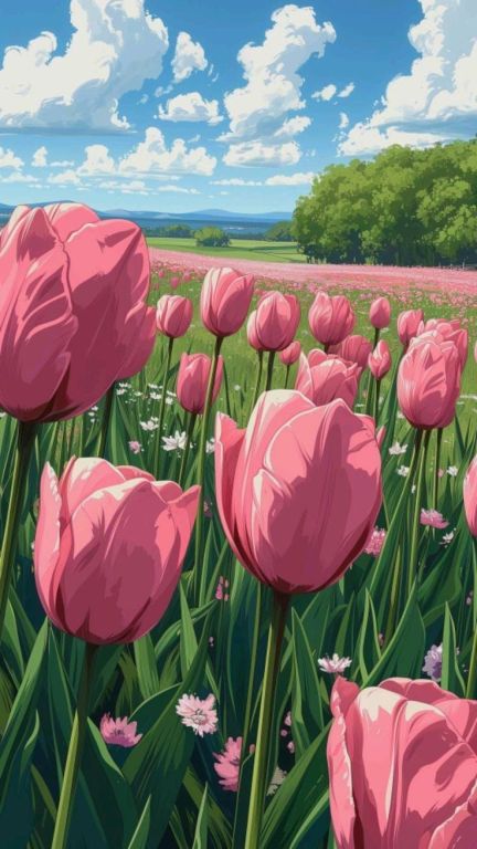 Pink tulipánok