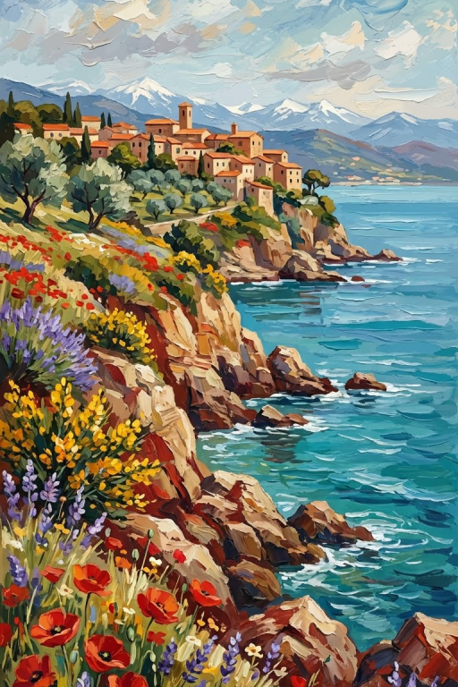 Mediterrán tavasz festmény