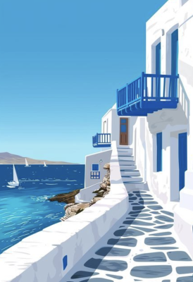 Pohľad na Santorini