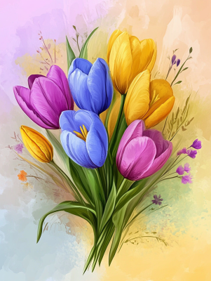 Farebné tulipány – 25-258