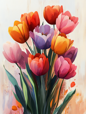 Farebné tulipány – 25-503