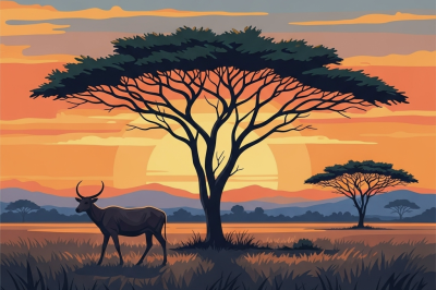 Západ slnka v Afrike