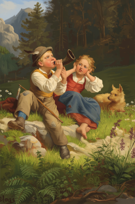 Wilhelm Blass - Replika horskej scény z gobelínu