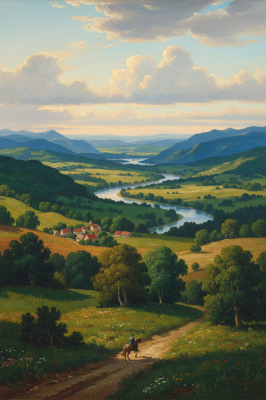 Idylická krajina s riekou