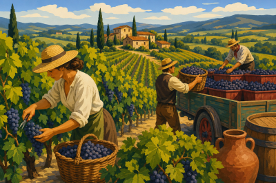 Toskánske vinobranie životný obraz