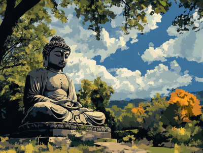 Buddha kamenná socha