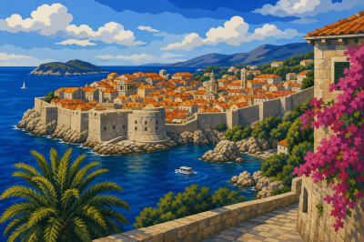 Panoráma pobrežia Dubrovníka