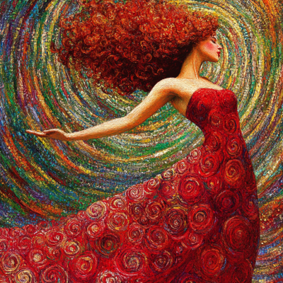 Klimt štýl: Červený démon