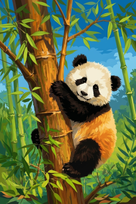 Panda v bambusovom lese