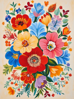 Farebný kvetinový vzor