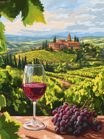 Úžasná krajina v Toskánsku, Chianti, Víno