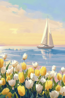 Plachetnice s tulipánmi