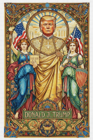 Portrét Trumpa v štýle secesie