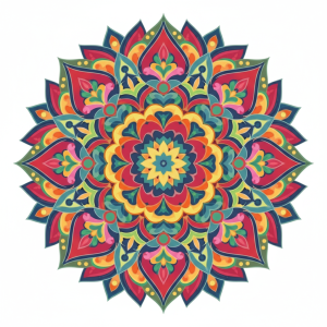 Farebná mandala umelecké dielo