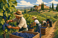 Toskánske vinobranie životný obraz
