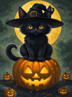 Hrozná Halloween Mačka