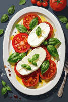 Caprese šalát na tanieri