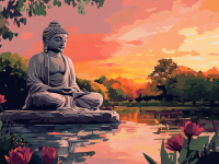 Buddha socha pri jazere