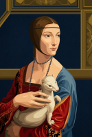 Leonardo da Vinci - replika dámskej postavy s mývalom – BG26-0580