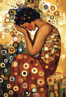 Klimtov štýl: Smútiaca žena